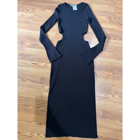 Mach & Mach bodycon  Ribbed Cutout Long Sleeve Sweater Dress size L - Picture 10 of 15